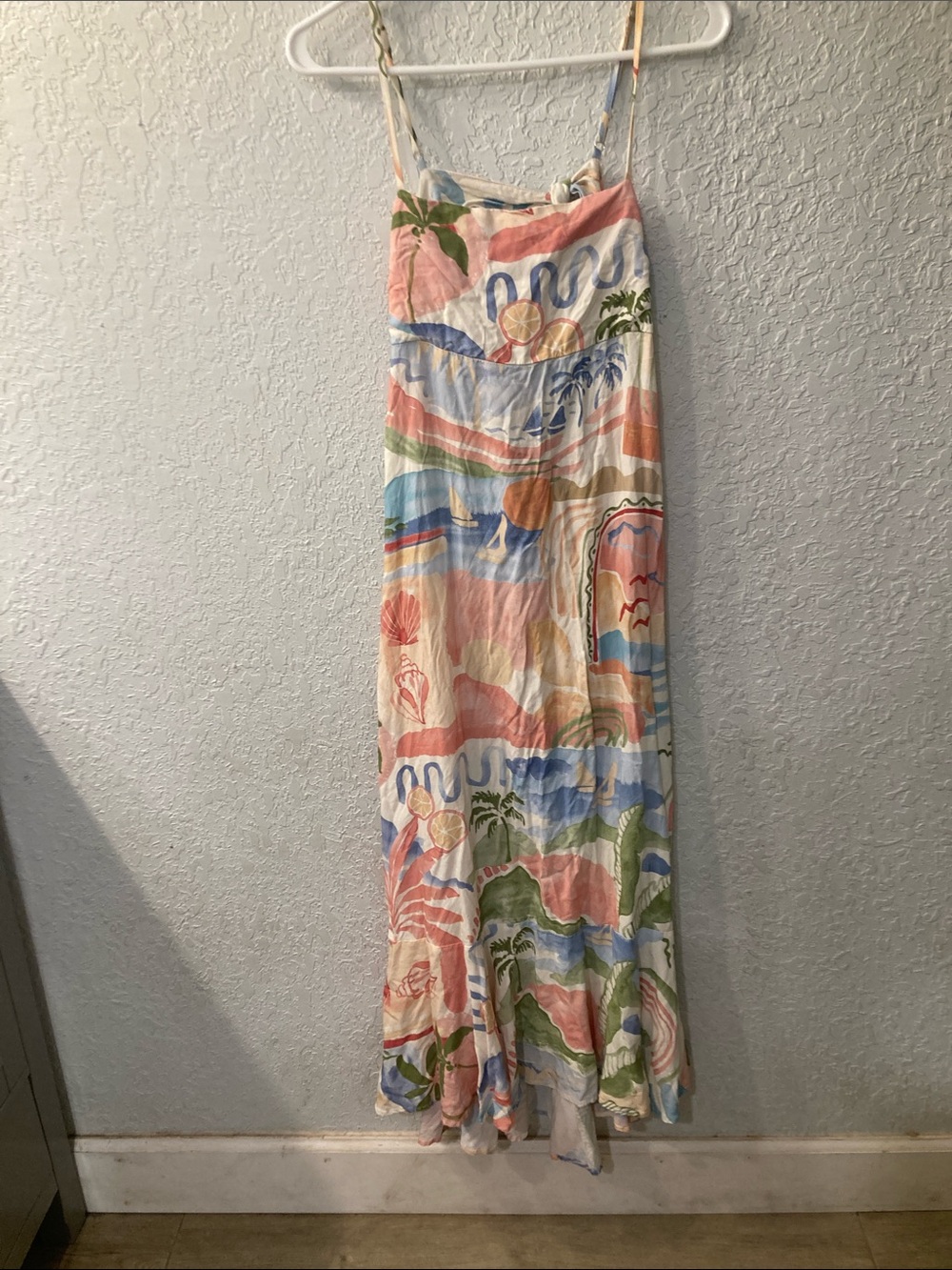 Multicolor Tropical Print Maxi Dress - Strappy Summer Slip